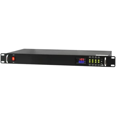 Блок питания 12 VDC, 10 A, 8 каналов, цифровой дисплей, корпус в стойку 1U