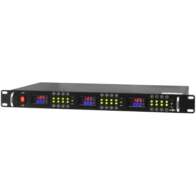 БП 12 VDC, 45 A, 24 канала, цифровой дисплей, корпус в стойку 1U, черный