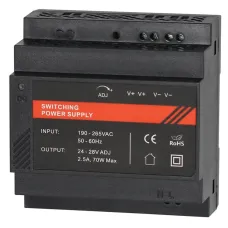 БП 24 VDC, 2.5 A, крепление на DIN-рейку, черный