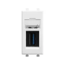 USB 3.0 розетка 'Белое облако' Avanti модульная, тип А-А, 1 мод