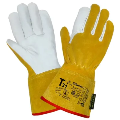 Перчатки (краги) 2Hands (Siberia) Т31-11-ru, р-р  8,5, овечья кожа/спилок КРС/швы Kevlar