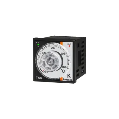 Температурный контроллер TAS-B4RK4C, 48 х 48 мм, круговая шкала, 100-240 В~, выход: релейный, K(CA), 0…400°С (Китай)
