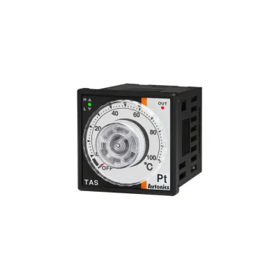 Температурный контроллер TAS-B4RP1C, 48 х 48 мм, круговая шкала, 100-240 В~, выход: релейный, DPt100, 0…100°С (Китай)