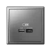 ARTGALLERY USB розетка A + тип-C 45Вт высокоскор.заряд. QC, PD, механизм, сталь