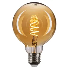 Лампа светодиодная LED шар G95, 4 Вт, 230 В, 2700 К, E27, золотистый, филамент спираль
