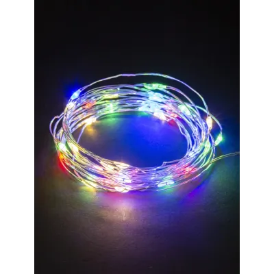 "Гирлянда светодиодная ""Роса50"" 50LED, 5м, многоцветная, 2хCR2032"
