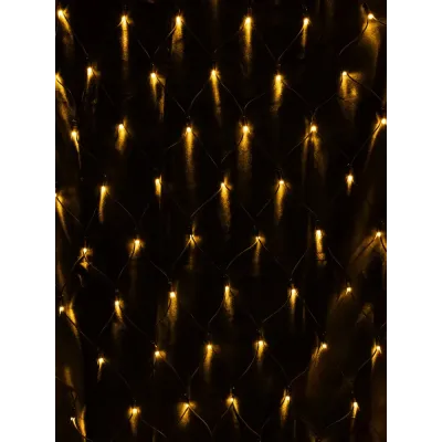 "Гирлянда светодиодная ""Сеть"" 1,5х1,5 м, 120LED, 2700К, черный шнур, посл. подкл, IP65, 250 В"