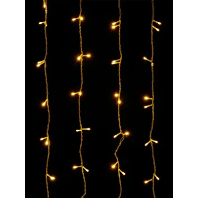 "Гирлянда светодиодная ""Занавес"" 1,5х1,5 м, 168LED, белый тёплый, 8 режимов, 250 В, IP20"