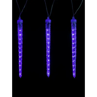 "Гирлянда светодиодная ""Сосульки фигурные"" 2,1 м, 176LED, 8 шт, падающий синий свет, 250 В, IP44"