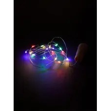 "Гирлянда-пробка для бутылки ""Роса20"" 20LED, 2м, многоцветная, 3хAG13/LR44"
