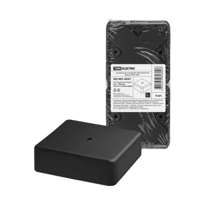 Коробка распаячная КР 100х100х29 ОП черная IP40 TDM