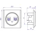 Розетка двойная телефон/компьютер RJ11/RJ45 кат.5e, цвет чёрный (серия Florence)