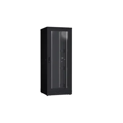 Напольный шкаф NIKOMAX серии TFR-R2 19'', 42U, двустворчатые перфорированные двери, металлические стенки, Ш800хВ2010хГ800мм, в разобранном виде, черный