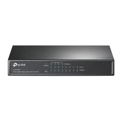 Коммутатор неуправляемый 8 портов RJ45 10 100 1000 Мб/с PoE 64Вт