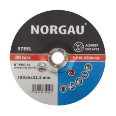 Круг шлифовальный по стали NT-PRO 24, 180х6х22.23 мм