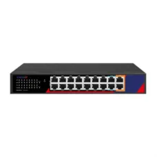 Коммутатор неуправляемый 16x100Мбит/с (RJ45 с PoE+), 2x1Гбит/с (RJ45) 240Вт