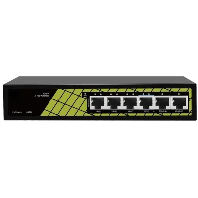 Коммутатор неуправляемый 4x100 Мбит/с (RJ45 с PoE), 2x100 Мбит/с (RJ45) 60 Вт