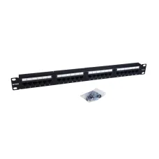 Патч-панель NTSS 24 UTP порта RJ45, cat.6, 1U, Dual IDC, без органайзера