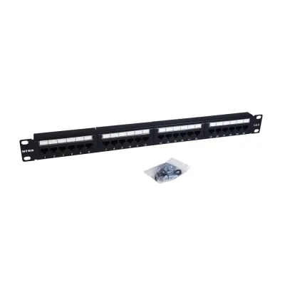 Патч-панель NTSS 24 UTP порта RJ45, cat.6, 1U, Dual IDC, без органайзера