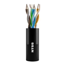 Витая пара U/UTP кат 5e 4 пары 24 AWG одножильный LSZH нг(А)-HF UV внешний, внутренний черный 305м