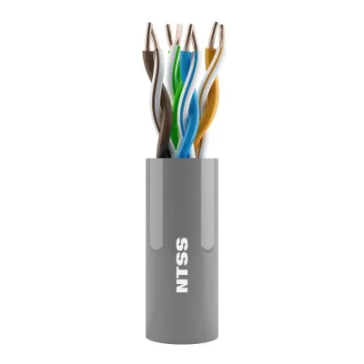 Витая пара U/UTP кат 5e 4 пары 24 AWG одножильный LSZH нг(А)-HF внутренний серый 305м