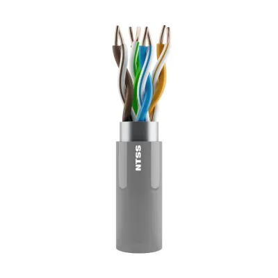 Витая пара F/UTP кат 5e 4 пары 24 AWG одножильный LSZH нг(А)-HF внутренний серый 305м