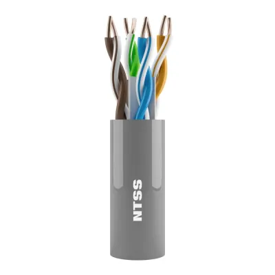 Витая пара U/UTP кат 6 4 пары 23 AWG одножильный LSZH нг(А)-HF внутренний серый 305м