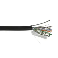 Витая пара FTP 4 пары Кат. 5E PE OUT с тросом черный 305 м