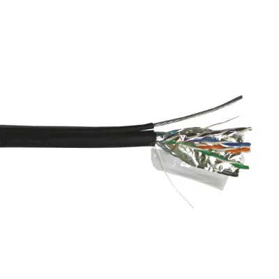 Витая пара FTP 4 пары Кат. 5E PE OUT с тросом черный 305 м