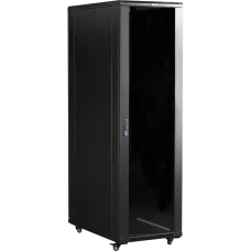 Шкаф 19' Business, 18U 600x800, черный, передняя дверь стекло, задняя дверь распашная металл
