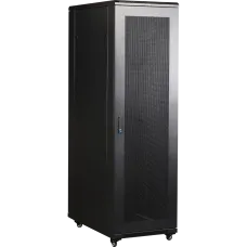 Шкаф 19' Business, 27U 600x800, черный, передняя дверь перфорированная, задняя дверь распашная перфорированная