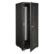 Шкаф 19'' напольный  Business, 42U 800x800, черный, передняя дв. перфорир., задняя дв. распашная перфорир.