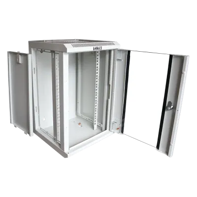 Шкаф настенный 10', 9U 312x300, стеклянная дверь, серый, установочный размер 236 мм