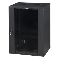 Шкаф настенный Next, 18U 550x600, стеклянная дверь, черный
