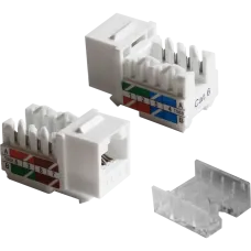 Модуль Keystone RJ45, Cat.6, UTP, 90 градусов, белый