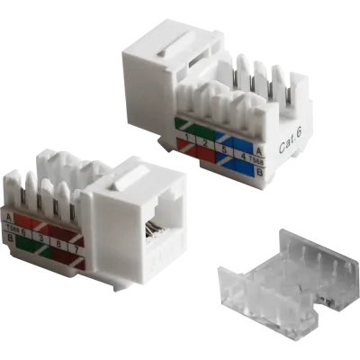 Модуль Keystone RJ45, Cat.6, UTP, 90 градусов, белый