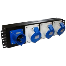 Блок розеток 19' 1Ф 32A без выключателя 1x3 IEC309, без шнура
