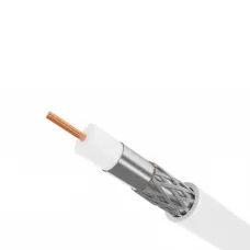 Кабель коаксиальный RG6U 75 Ом CCS оплетка AL 48*0.12мм PVC IN белый 100 м