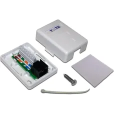 Розетка настенная, 1 порт RJ-45 категории 6, UTP, белая