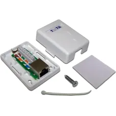 Розетка настенная, 1 порт RJ-45 категории 5е, STP, белая