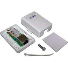 Розетка настенная, 1 порт RJ-45 категории 6, STP, белая