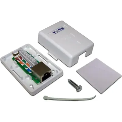Розетка настенная, 1 порт RJ-45 категории 6, STP, белая