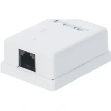Розетка настенная, 1 порт RJ-45 категории 5е, UTP, белая