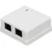 Розетка настенная, 1 порт RJ-45 категории 5е и 1 порт RJ-12, UTP, белая