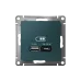 ATLASDESIGN USB РОЗЕТКА A + тип-C 45W высокоскор.заряд. QC,PD, механизм, ИЗУМРУД
