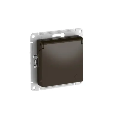 ATLASDESIGN РОЗЕТКА с заземлением со шторкой с крышкой, 16А,IP20, быстрозажимные клеммы, МОККО