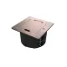 Лючок MultiDeS с розеткой 2К+З 16А/250В IP44 с монтажной коробкой для стены фальшпола стола Медь тип MDK21