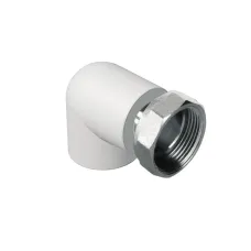 "Угольник с накидной гайкой 20x1/2"" PPRC (БЕЛЫЕ) ""Политэк"""