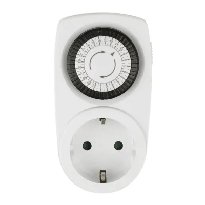 Таймер механический с розеткой 220В 12/24ч 3500Вт UST-M10 WHITE