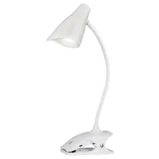 Светильник настольный TLD-560 White/LED/280Lm/5000K/Dimmer прищепка 3W. Сенсорный выключатель. Белый.